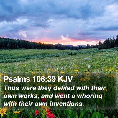 Psalms 106:39 KJV Bible Verse Image
