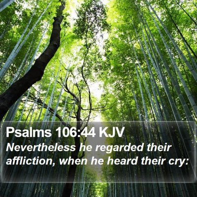 Psalms 106:44 KJV Bible Verse Image