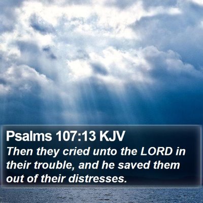 Psalms 107:13 KJV Bible Verse Image