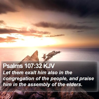 Psalms 107:32 KJV Bible Verse Image