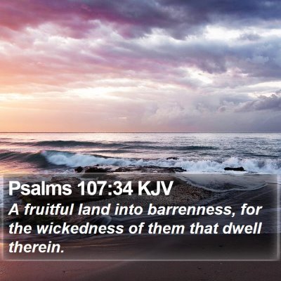 Psalms 107:34 KJV Bible Verse Image