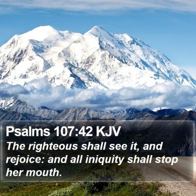 Psalms 107:42 KJV Bible Verse Image