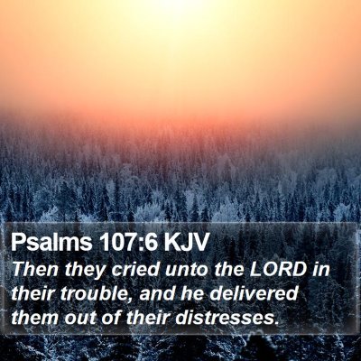 Psalms 107:6 KJV Bible Verse Image