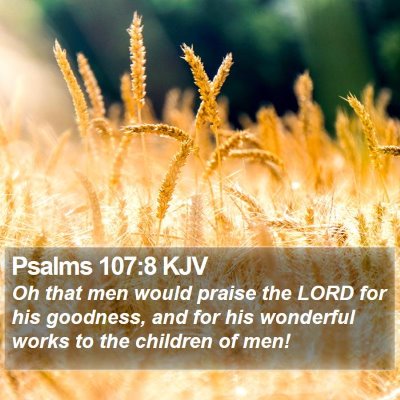 Psalms 107:8 KJV Bible Verse Image