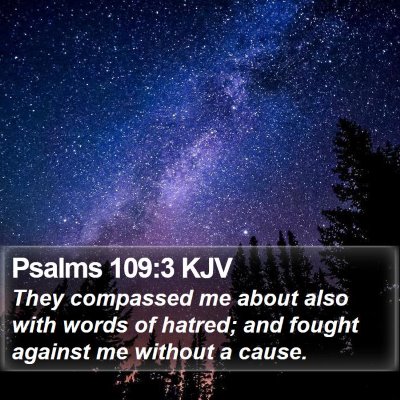 Psalms 109:3 KJV Bible Verse Image