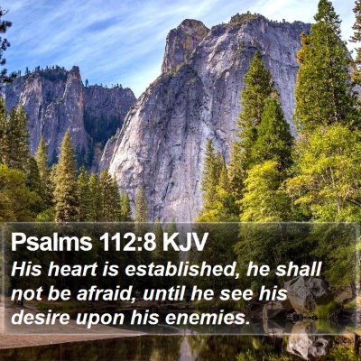Psalms 112:8 KJV Bible Verse Image