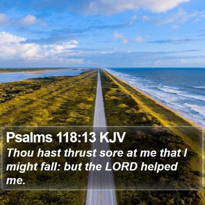Psalms 118:13 KJV Bible Verse Image