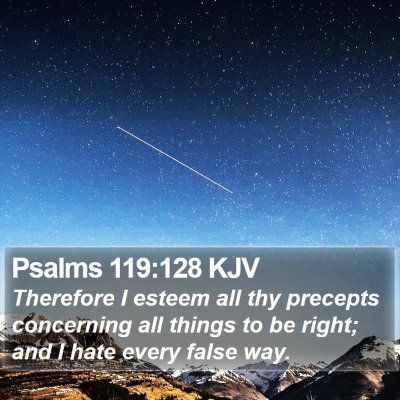 Psalms 119:128 KJV Bible Verse Image