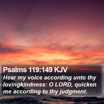 Psalms 119:149 KJV Bible Verse Image