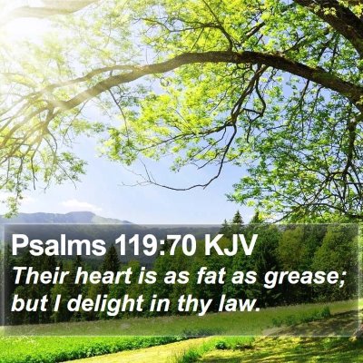 Psalms 119:70 KJV Bible Verse Image