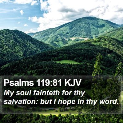 Psalms 119:81 KJV Bible Verse Image