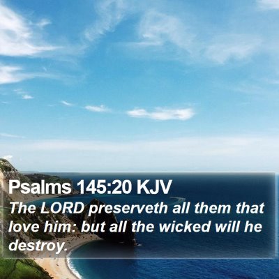 Psalms 145:20 KJV Bible Verse Image