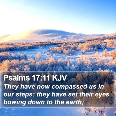Psalms 17:11 KJV Bible Verse Image