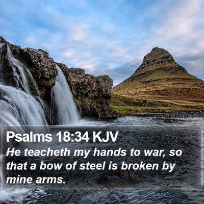 Psalms 18:34 KJV Bible Verse Image