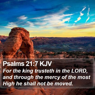 Psalms 21:7 KJV Bible Verse Image