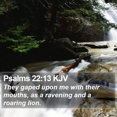 Psalms 22:13 KJV Bible Verse Image