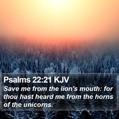 Psalms 22:21 KJV Bible Verse Image
