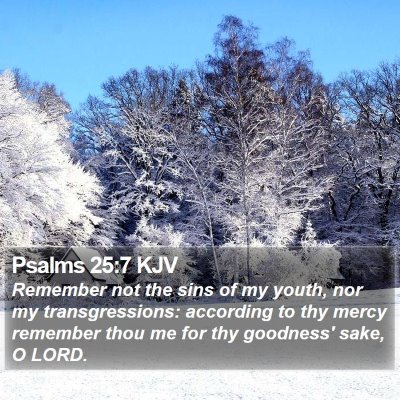 Psalms 25:7 KJV Bible Verse Image