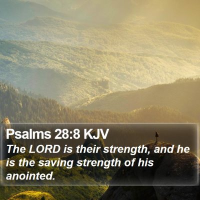 Psalms 28:8 KJV Bible Verse Image