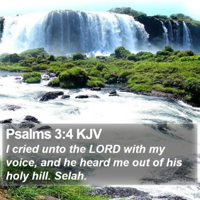 Psalms 3:4 KJV Bible Verse Image
