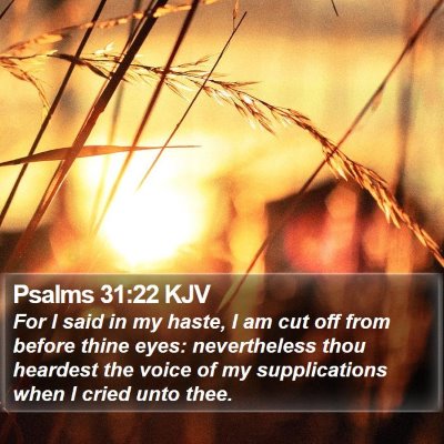 Psalms 31:22 KJV Bible Verse Image