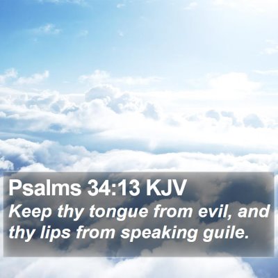 Psalms 34:13 KJV Bible Verse Image