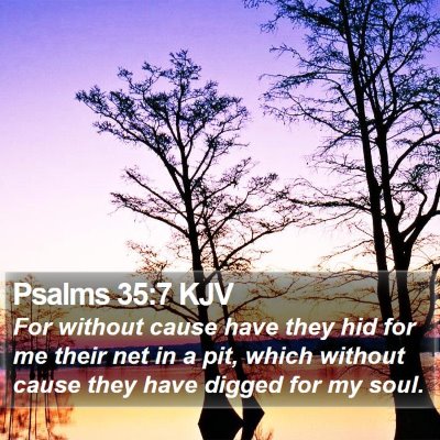 Psalms 35:7 KJV Bible Verse Image