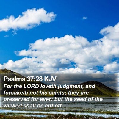 Psalms 37:28 KJV Bible Verse Image
