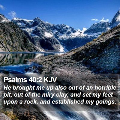 Psalms 40:2 KJV Bible Verse Image
