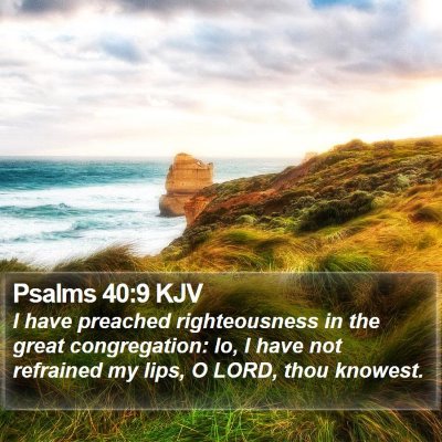 Psalms 40:9 KJV Bible Verse Image