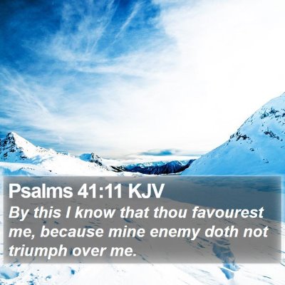 Psalms 41:11 KJV Bible Verse Image