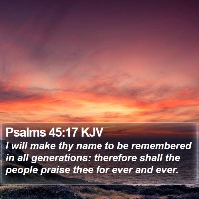 Psalms 45:17 KJV Bible Verse Image