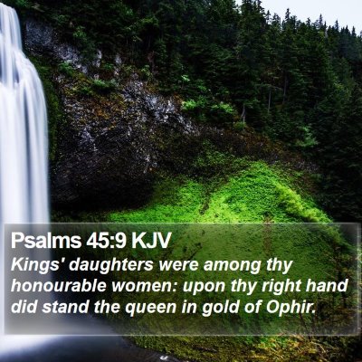 Psalms 45:9 KJV Bible Verse Image