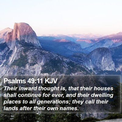 Psalms 49:11 KJV Bible Verse Image