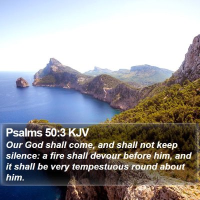 Psalms 50:3 KJV Bible Verse Image