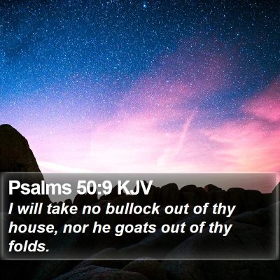 Psalms 50:9 KJV Bible Verse Image