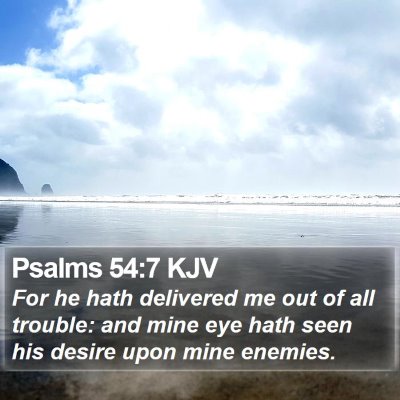 Psalms 54:7 KJV Bible Verse Image