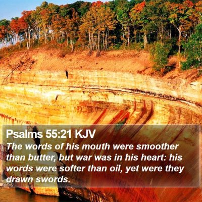 Psalms 55:21 KJV Bible Verse Image