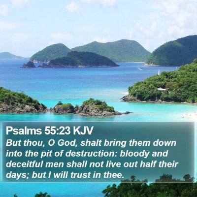 Psalms 55:23 KJV Bible Verse Image