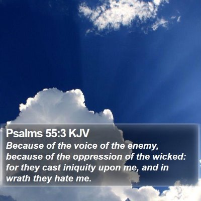 Psalms 55:3 KJV Bible Verse Image