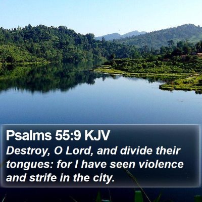 Psalms 55:9 KJV Bible Verse Image