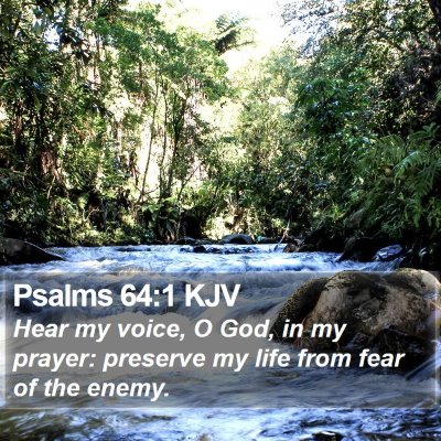 Psalms 64:1 KJV Bible Verse Image