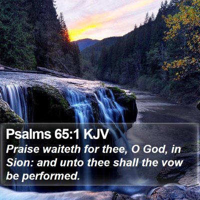 Psalms 65:1 KJV Bible Verse Image