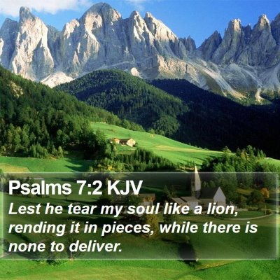 Psalms 7:2 KJV Bible Verse Image