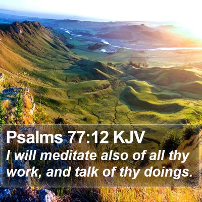 Psalms 77:12 KJV Bible Verse Image