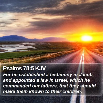 Psalms 78:5 KJV Bible Verse Image