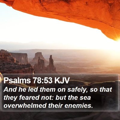 Psalms 78:53 KJV Bible Verse Image