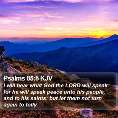 Psalms 85:8 KJV Bible Verse Image