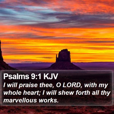 Psalms 9:1 KJV Bible Verse Image