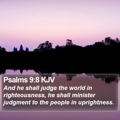 Psalms 9:8 KJV Bible Verse Image